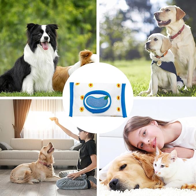 Snuffle Toys for Dogs - Foraging Enrichment Game | Tissue Box Snuffle Toy with Hidden Treat Pockets for Indoor Outdoor Home Living Room Puppy Pets Medium Large Breeds Play
