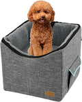 Dog Car Seat for Small/Medium/Large Dog, Soft & Comfortable Large Capacity Pet Booster Car Seat with Clip-On Safety Leash (Medium, Grey)