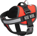 Dogline Vest Harness for Dogs and 2 Removable Nose Work Patches, Small/18 to 25", Red