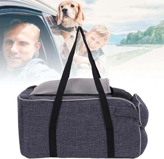 Dog Car Seat, 49 x 21 x 25cm Center Console Puppy Car Seat Booster for, SUV, Truck, Travel Camping Comfortable Portable Pet Travel Carseat for Small Dogs