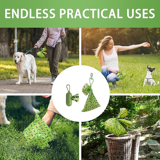 HZDHCLH Poop Bags for Dogs Leak Proof Extra Thick Dog Poop Bags, Green Bones 18 Rolls 9" x 13" Lavender Scented Pet Waste Bag, 270 Count