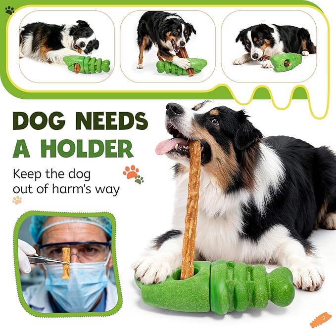 Bully Stick Holder for Aggressive Chewers,Bully Sticks Holder to Prevent Choking,Dog Toys to Keep Them Busy,Dog Chew Holder Fit Various Bully Sticks and Dog Sizes,Gift for Dogs