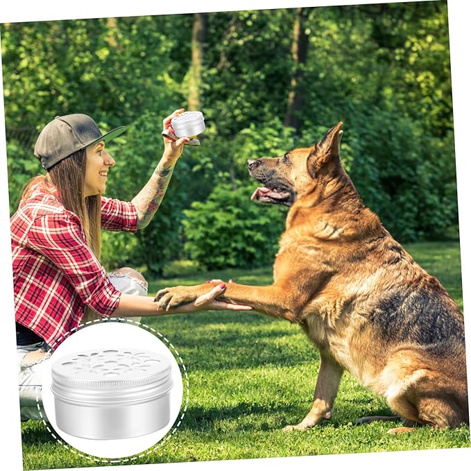 VANZACK 80ml Dog Scent Training Kit 10pcs Aluminum Sniffle Boxes for Canine Nose Work and Scent Detection Portable Odor Training Supplies for Dogs and Puppies