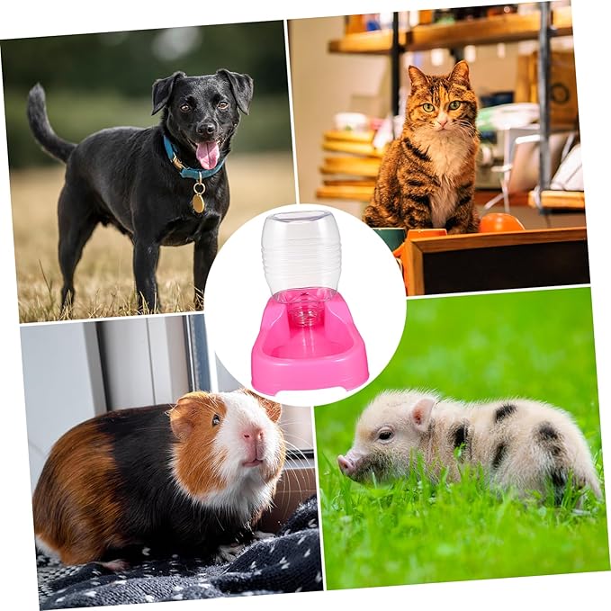 Pink Pet Water Feeder Bowl for Dogs and Puppies Smooth Surface Eco Friendly Safe Material Stable Design Prevents Overturning Automatic Water Supply for Home and Pet Shop Use