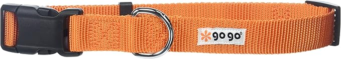 GOGO Pet Products Comfy Nylon 1-Inch Adjustable Pet Collar, Large, Orange