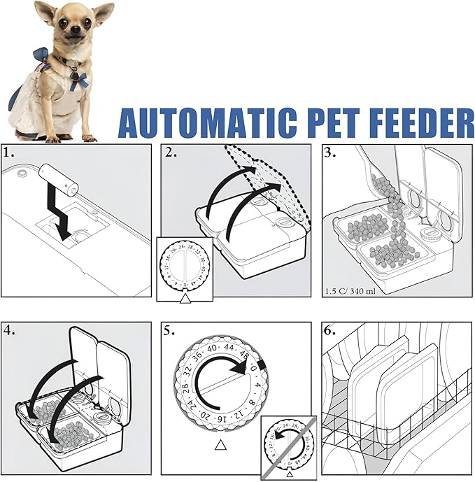 2-Meal Automatic Pet Food Feeder for Dogs & Cats, Pet Food Dispenser Within 48 Hours, Free Ice Pack Included to Keep Food Fresh (2-Meal)