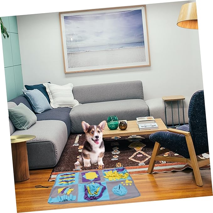 SUPVOX Dog Snuffle Mat for Interactive Training Washable Fleece Blanket Encourages Natural Foraging Skills for Dogs and Pets to and Nose Work