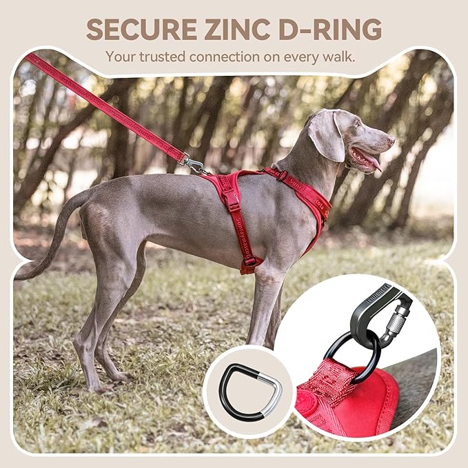 No Pull Dog Harness with Lycra, Three-Point Force Dispersion & 3D Padding, Adjustable Breathable Mesh for Small Medium Large Dogs(Burgundy Red,S)