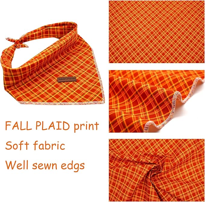 Elegant little tail Fall Dog Bandana, 1PC Girl Boy Dog Bandanas Halloween Bib Scarf Soft Washable Square Dog Scarf Adjustable Dog Kerchief for Small Medium Large Dogs