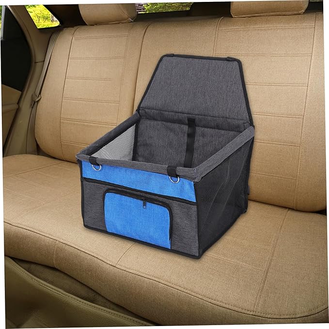 Pet Dog Cat Seat for Vehicle Breathable Car Travel Cushion with Front Pocket Comfortable Pet Car Seat for Dogs and Cats Grey Design