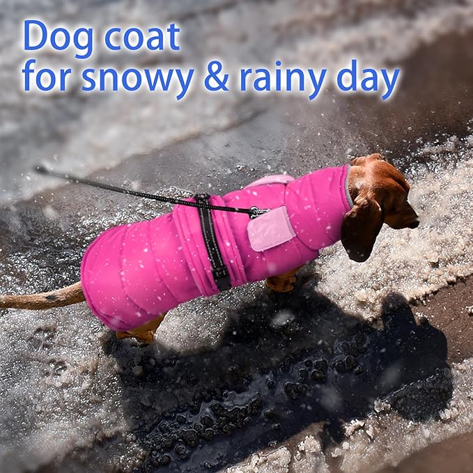 MIGOHI Comfortable Large Dog Coat - Waterproof Dog Coat with Reflective Strips,Windproof XXL Dogs Jacket with Warm Turtleneck, Snow Coats for Large Dogs,Labrador Golden Retriever,2XL,Rosepink