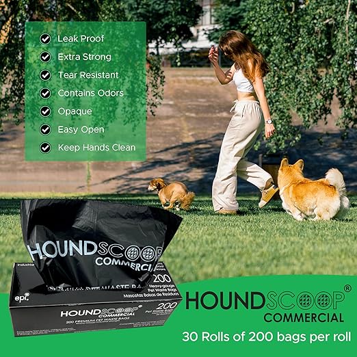 Case of 6000 Pet Waste Bags on Roll (30 Rolls of 200 bags per roll) Dog Waste Station Bags for HOA, Residential, commercial roll bag for Poop Station Dispensers
