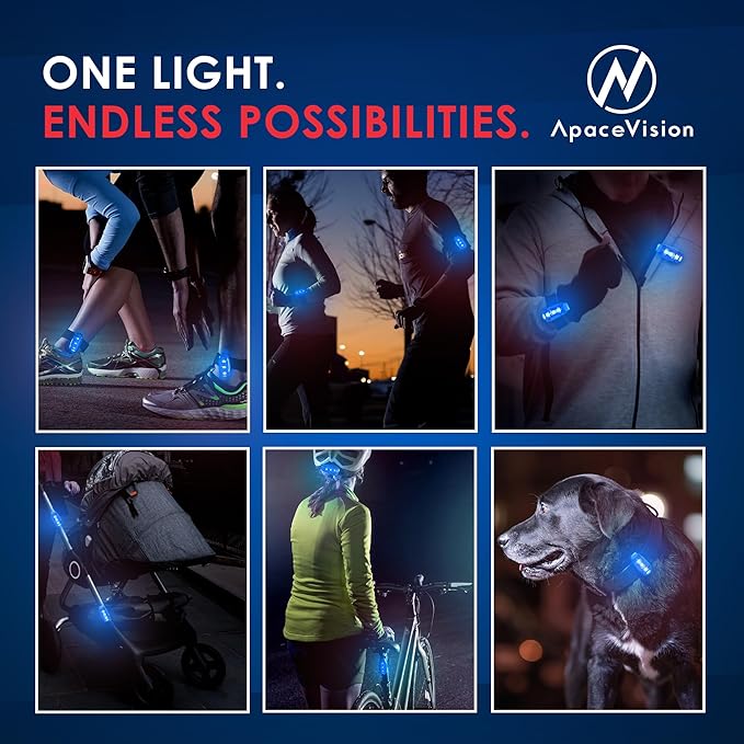 EverLightFX USB Rechargeable LED Safety Light (2 Pack) by Apace - Super Bright Bike Tail Light Works Brilliantly as Running Light for Joggers, Pets, Bicycle Strobe or Rear Clip On Lights