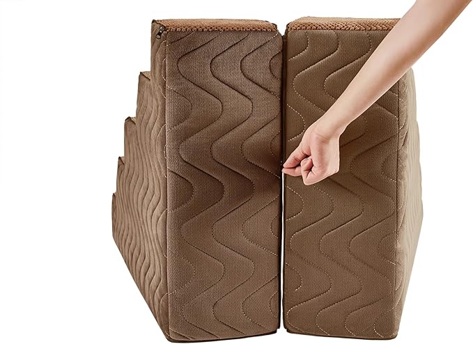 Dog Stairs for Bed, Dog Steps for High Bed, Pet Steps for Small Dogs and Cats, Non-Slip Balanced Pet Ramp Indoor (Brown, 18.2" H x 15" W x 24" L, 4)