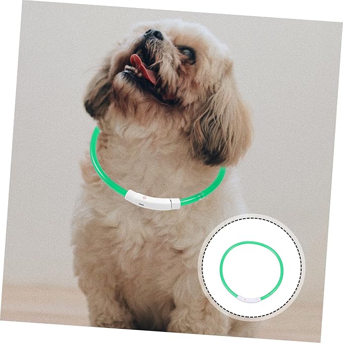 Milisten USB Rechargeable Luminous Dog Collar Flashing Led Light for Night Safety Pet Supply Lightweight Durable with Unique Design for Eye-catching Style