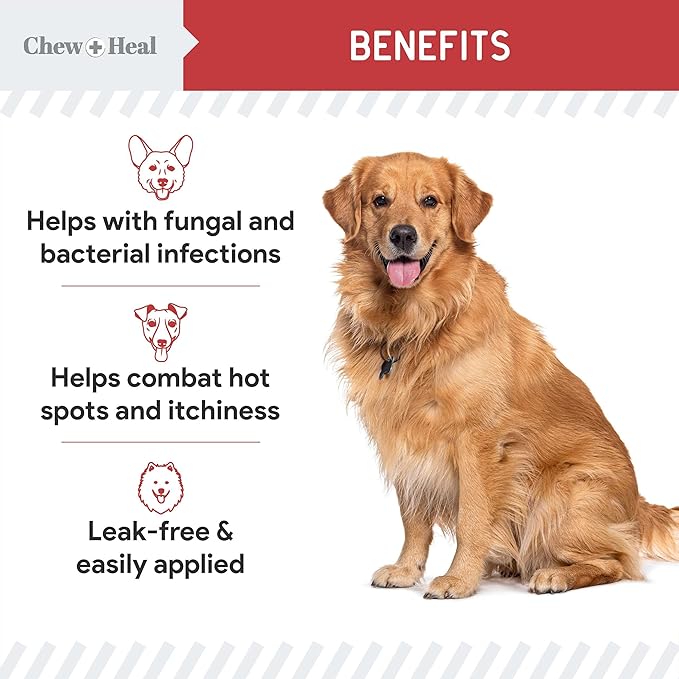 Chew + Heal Labs Dog Paw Wipes Antibacterial 50 Count - Antifungal Wipes for Dogs with 2% Chlorhexidine and 1% Ketoconazole - Good for All Breeds - Made in The USA