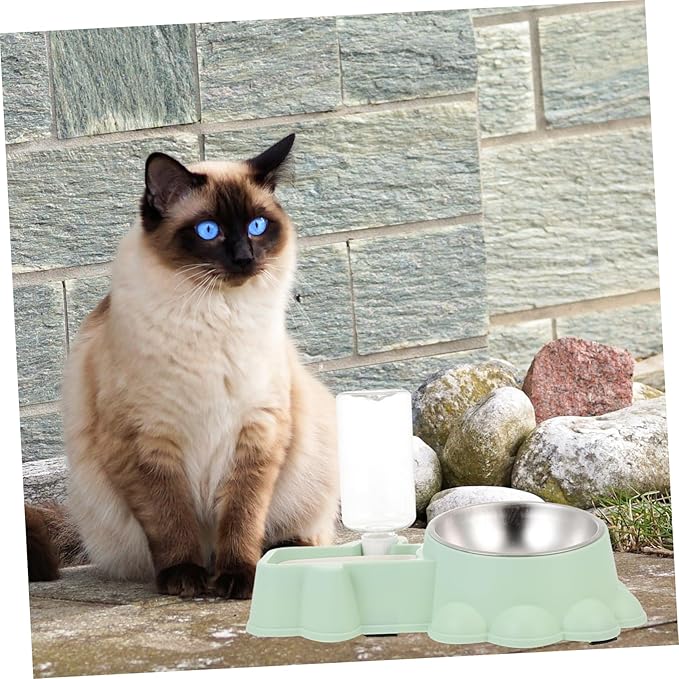 Hemoton Stainless Steel Dog Bowl Pet Feeder Stand Auto Water Dispenser for Busy Pet Owners