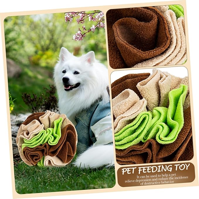 Happyyami Pet Dog Sniff Training Ball Interactive Chewing Toy for Dogs Slow Feeder Puzzle Ball Hidden Treats Polar Fleece Material for Indoor and