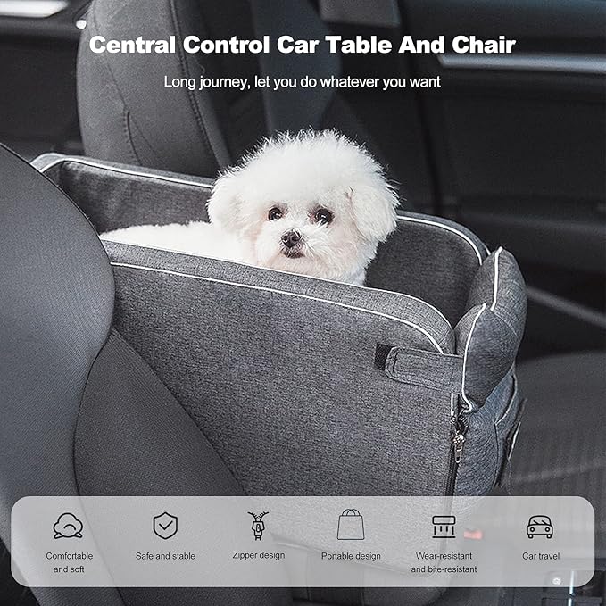 Ergocar Pets Booster Seat for Car Front Seat Travel Carrier Cage Shoulder Straps Collapsible Soft Washable Portable Small Dogs & Cats Car Seat Puppy Car Seat Within 6kg-Yellow, Straps & Cover