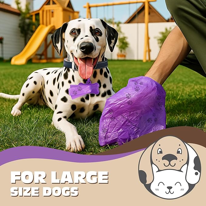 Biodegradable Dog Poop Bags with Dispenser & Holder – Scented, Leak-Proof & Eco-Friendly Cornstarch Waste Bags for Dogs & Cats, Strong & Easy to Use, Includes Poop Bag Clip