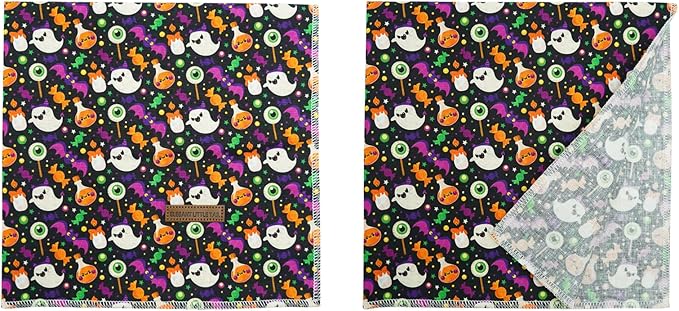 Elegant Little Tail Dog Bandana, Fall Halloween Adjustable Scarf Handkerchief Bib for Small Large Dogs, Boy Girl Square Kerchief