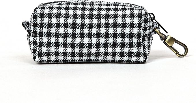 Organic Cotton Dog Poop Bag Holder for Leash Brass Hardware Waste Bag Dispenser Pet Waste Management Solution