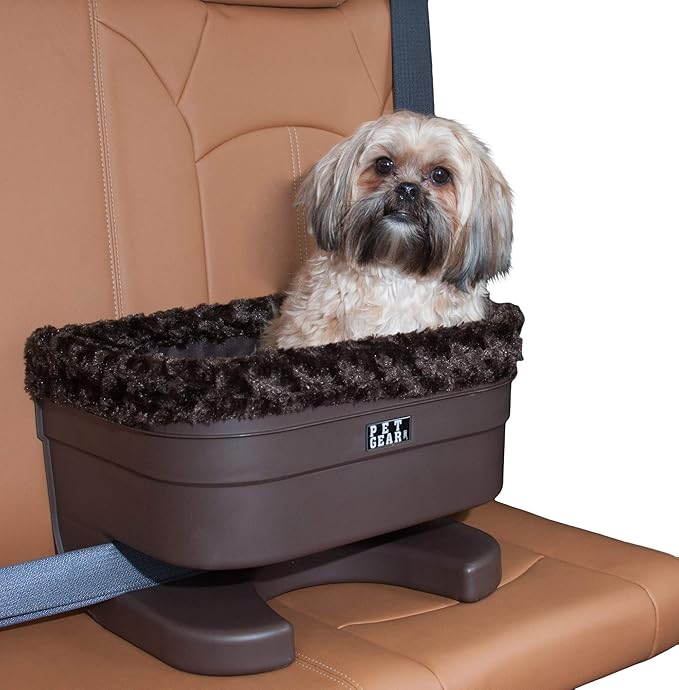 Pet Gear Booster Seat for Dogs/Cats, Removable Washable Comfort Pillow + Liner, Safety Tethers Included, Installs in Seconds, No Tools Required, Espresso