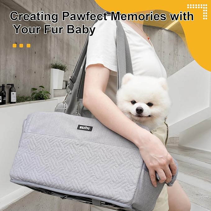 Console Dog Car Seat for Small Dogs Cats Up to 15lbs, Anti-Collapse Pet Armrest Booster Seat with Soft Pillow,Non-Slip Seat Rails Hooks & Safety Belt, Portable Car Accessories for Pets Travel