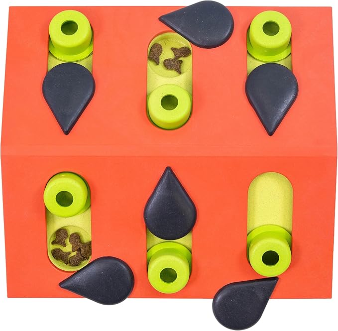 Catstages by Nina Ottosson Melon Madness Puzzle & Play – Interactive Treat Puzzle Feeder for Cats, 12 Hidden Treat Compartments Slow Feeder, Durable & Easy-Clean, 10 Inches, Pink