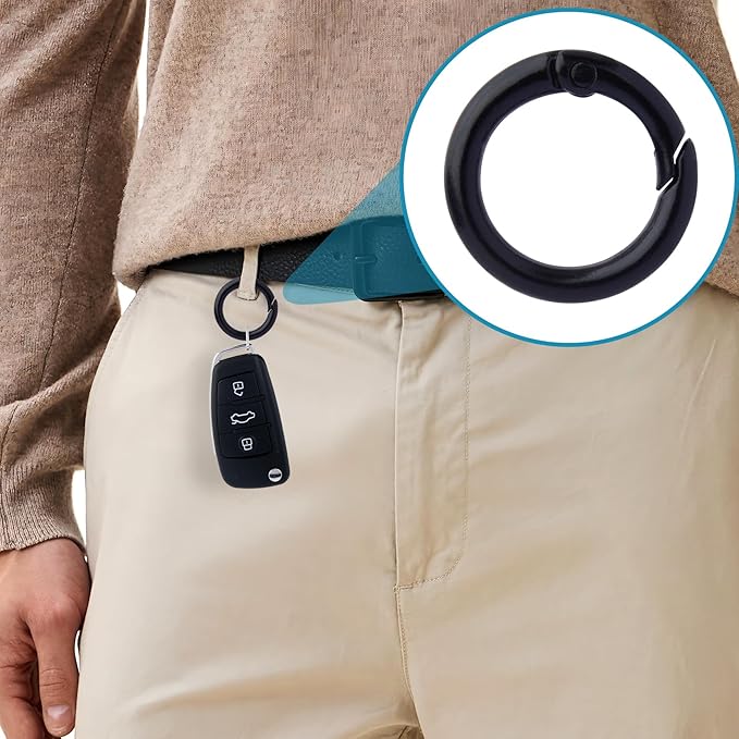 Spring O Rings,Round Spring Snap Keyring, Metal Carabiner Clips for Keychain Handbag Purse Dog