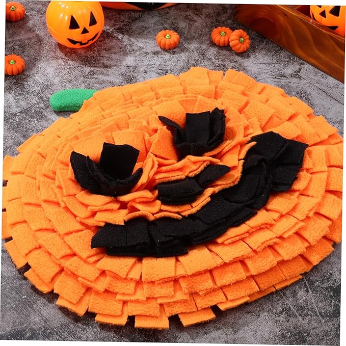 Pumpkin Snuffle Mat for Dogs Interactive Pet Enrichment Toy Slow Feeder Bright Design Mental for Large Breeds and Cats