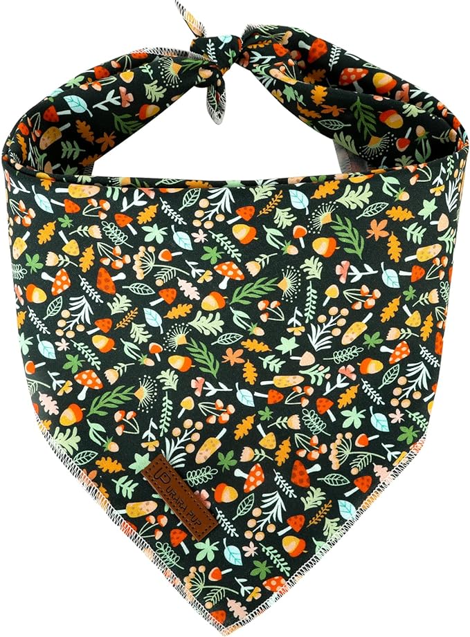 Fall Dog Bandana, UP URARA PUP Puppy Bandana for Small,Medium Dog, Comfortable Cotton Triangle Bid Scarf Dog, Pet Kerchief for Girl Boy Dogs or Cats, Fancy Fall Classic Dog Bid Scarf