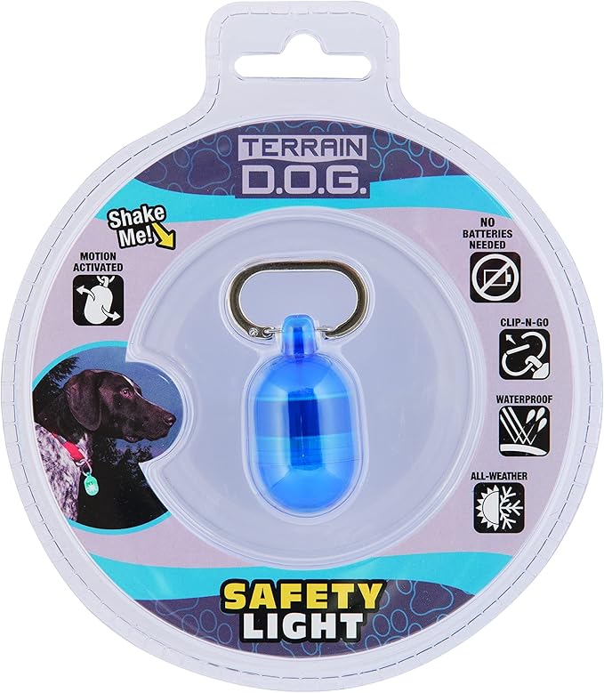 Terrain Dog Light for Dog Collar, Waterproof Light, Motion Activated Light, Blue