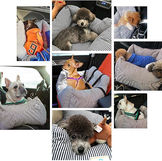 Car Seat for Dogs,Pet Booster Seat Pet Travel Car Carrier Bed, Safety Clip-On Leash & Removable Washable Cover for Cars/Suvs/Trucks for Small Dogs Cats and Any Pets Under 15 LB