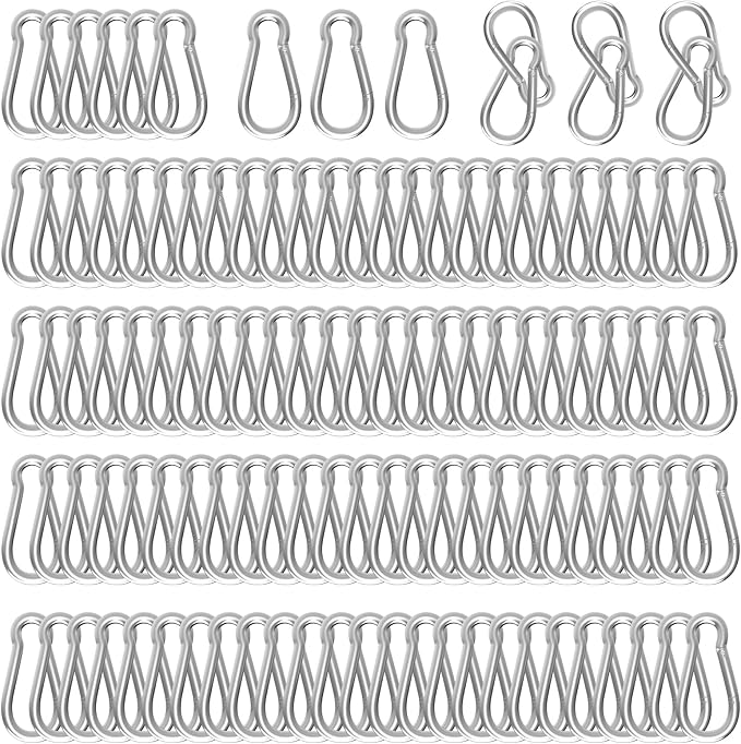 Carabiners Clip Spring Snap Hook,Heavy Duty Galvanized Steel Carabiner,Safety Quick Links Snap Hooks,Spring Clips for Swing Hammock Camping Keychain Outdoor