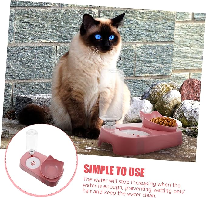 DECHOUS Non-Slip PET Drinking Bowl Set Stable Automatic Water Dispenser Food Feeder for Cats and Dogs Sturdy Spill Design for Indoor Use