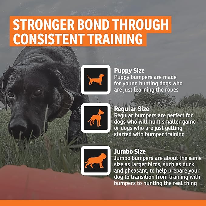 SportDOG Orange Plastic Dummies - Durable Soft Plastic Retriever & Hunting Bumper Training Accessory - Non-Toxic Weatherproof Material - High-Visibility Color