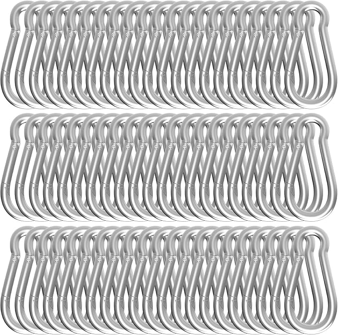 Carabiners Clip Spring Snap Hook,Heavy Duty Galvanized Steel Carabiner,Safety Quick Links Snap Hooks,Spring Clips for Swing Hammock Camping Keychain Outdoor