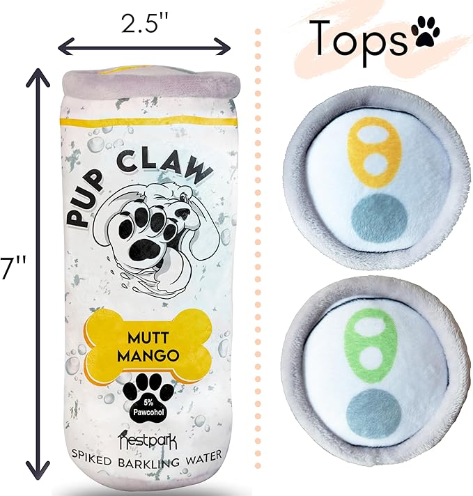 Nestpark Pup Claw Dog Toys - Funny Cute Plush Dog Toys with Squeaker - Parody (2 Pack) (Tropical Pack)