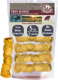 Wild Eats Water Buffalo Retriever Style Cheek Roll Dog Chews - 5 Pack (Long Lasting Chews, Treats, Bones for Aggressive Chewers & Large Dogs) Great Substitute Pig Ears Dogs