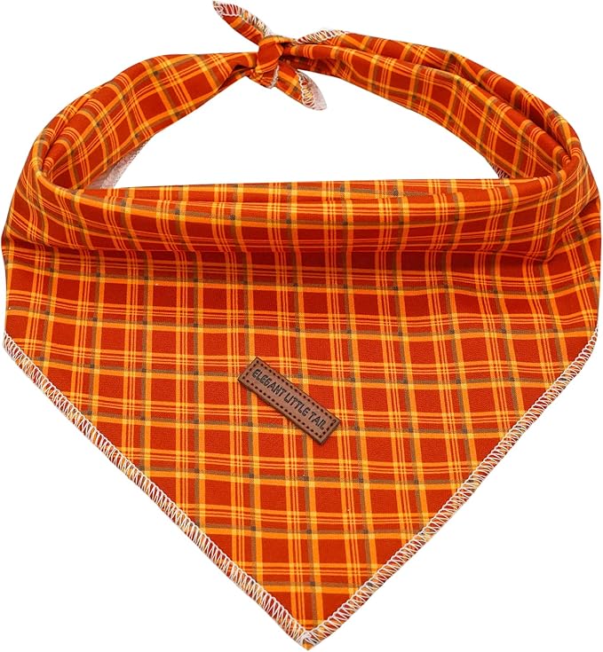 Elegant Little Tail Fall Dog Bandana - Halloween Bib Scarf for Girl Boy Dogs - Soft Washable Square Adjustable Kerchief for Small Medium Large Dogs