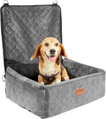 VEVOR Dog Car Seat, Dog Booster Seat for Car with a Storage Pocket, Clip-On Safety Leash, Sponge and PP Cotton Filling, Vehicle Bed for Small & Medium Dogs up to 40lbs,Gray