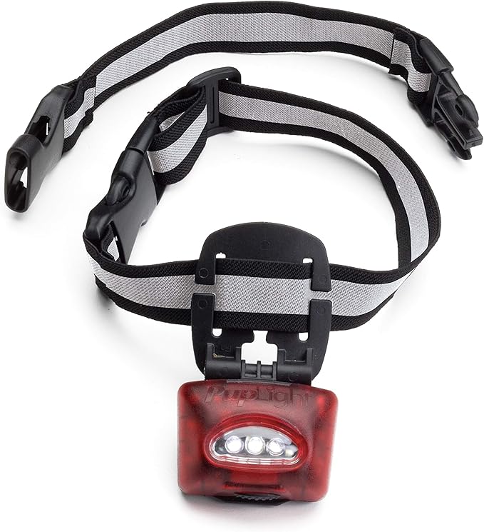 PupLight2 Twice as Bright with Reflective Dog Safety Collar, Black