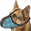 Dog Muzzle for Extra Large Breed Dogs to Prevent Biting Chewing Barking Soft Air Mesh Muzzles Reflective Ajustable Full Coverage Dog Mouth Guard Cover for Grooming Scavenging Blue XL