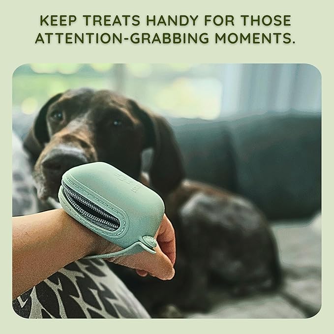 Premium BPA Free Silicone Treat Case, BPA-Free, Leak-Proof, Zero Waste, Supports Rescue Dogs (Light Green)