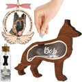 Personalized German Shepherd Ashes Keepsake Box Wooden Pet Fur Gifts Unique Dog Shape Standable Table Decor Memorial Display Box for Small Urns Idea Gift Pet Lover Family Friend Storing Hair Teeth