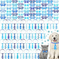 Eccliy 120 Pcs Winter Dog Bow Ties Collars Bulk Snowflake Dog Neckties Adjustable pet Hair Accessories Cute Cat Basic Bow Tie Winter Decoration for Party Decor