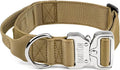 Mighty Paw Tactical Dog Collar - Heavy Duty with Metal Buckle and Control Handle - Weatherproof Polyester Material - Sturdy Metal Dog Collars - Dog Collar for All Dog Breeds - Heavy Dog Collar - Tan