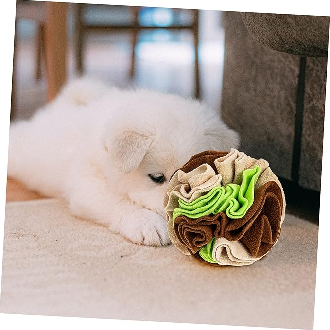 Dog Sniffing Training Toy Interactive Pet Feeding Slow Eating Ball for Dogs Snuffle Toy for Mental Stimulation Healthy Eating and Material Avocado