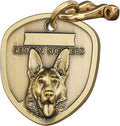 Vintage Pure Copper Personalized Dog ID Tags, German Shepherd Pattern, 1.57*0.13 inches, 1 Count